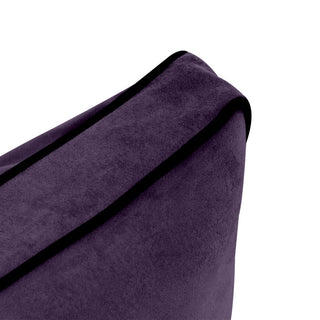 STYLE V2 Full Velvet ContrastPipe Indoor Daybed Bolster Pillow |COVER ONLY|AD339