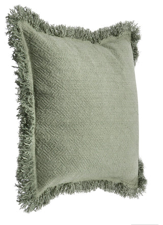 Agatha 22" Cotton Linen Blend Throw Pillow, Green