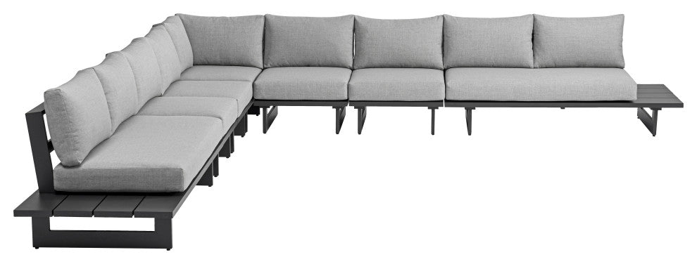 Maldives Grey Water Resistant Fabric Outdoor Patio Modular Sectional