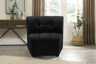 Limitless Velvet Upholstered 1-Piece Modular Chair, Black