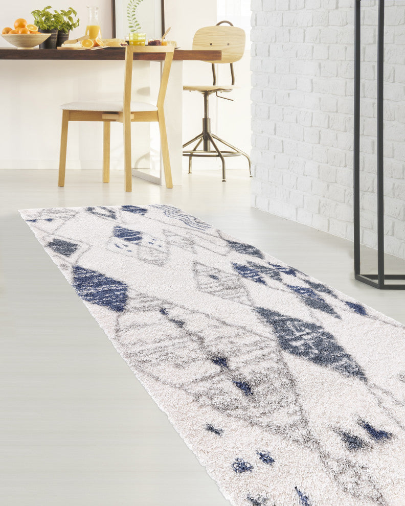Noori Rug Shag Nolan Ivory/Blue Runner