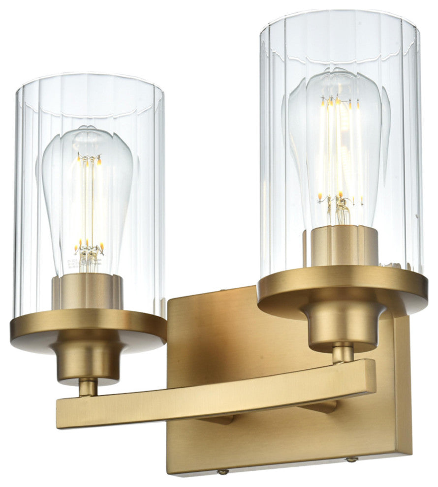 Elegant Lighting LD7316W12 Thane 2 Light 12"W Vanity Light - Satin Gold