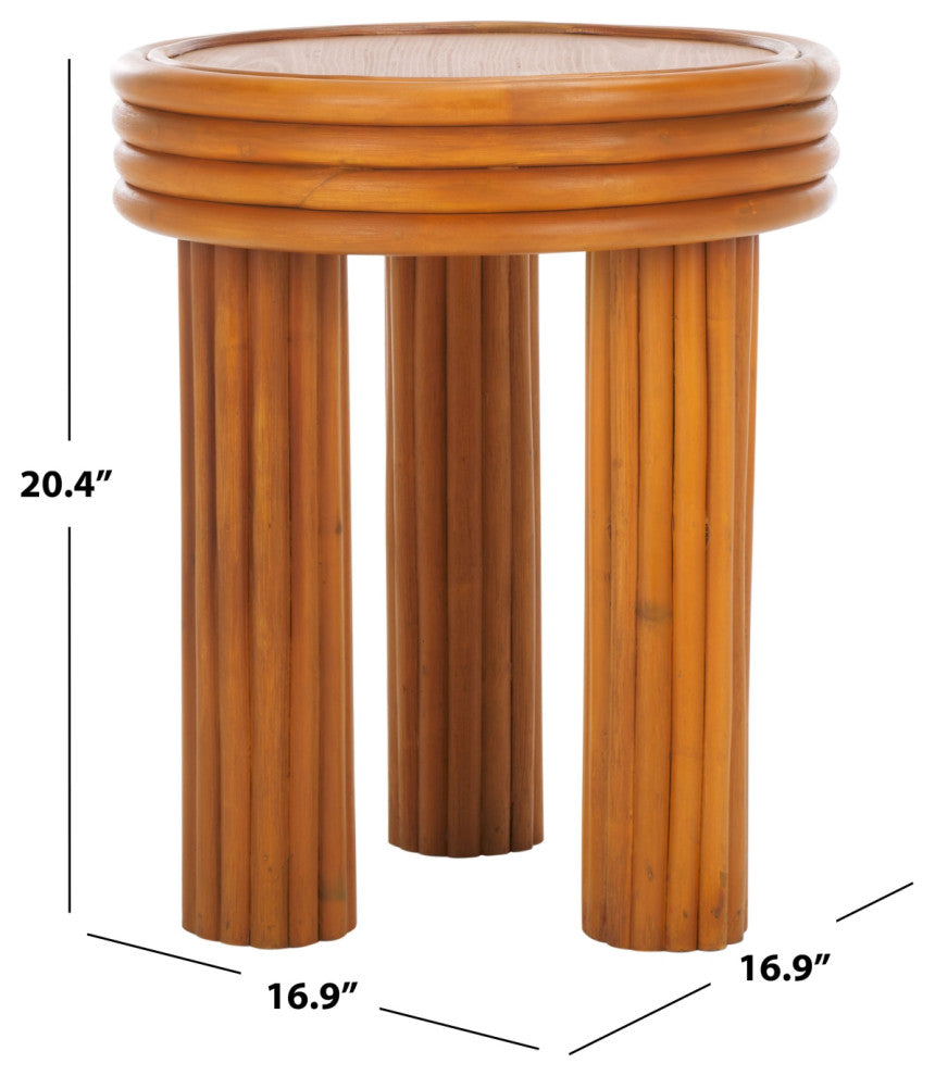 Safavieh Couture Bayaround Rattan Round Accent Table, Natural