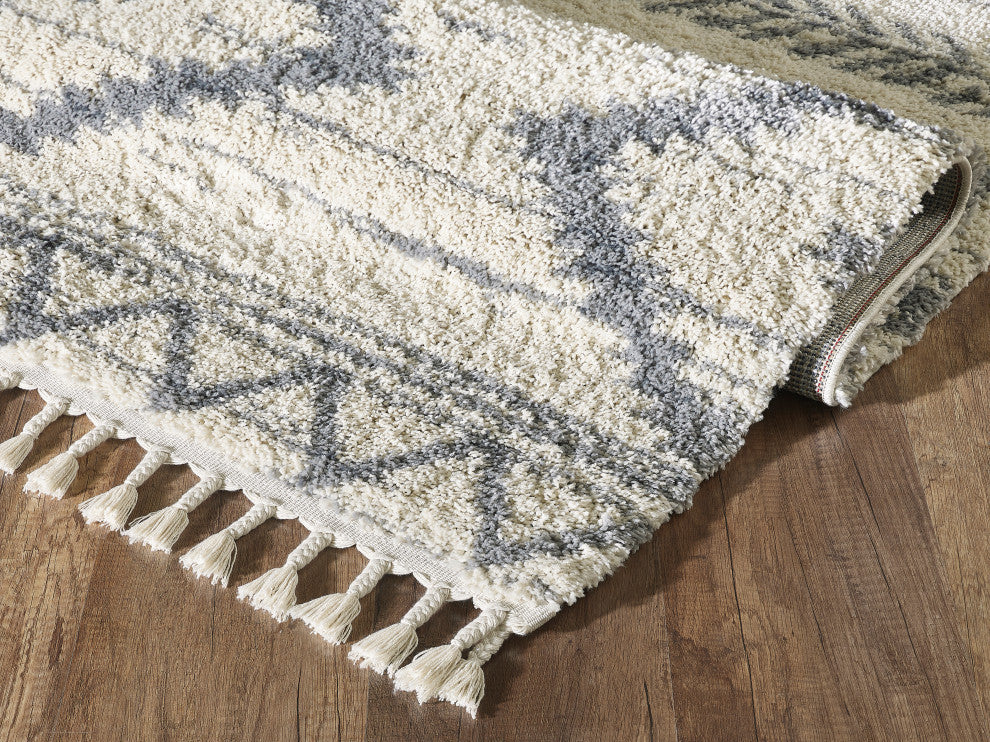 Abani Willow WIL110A Bohemian Geometric Ivory and Grey Area Rug