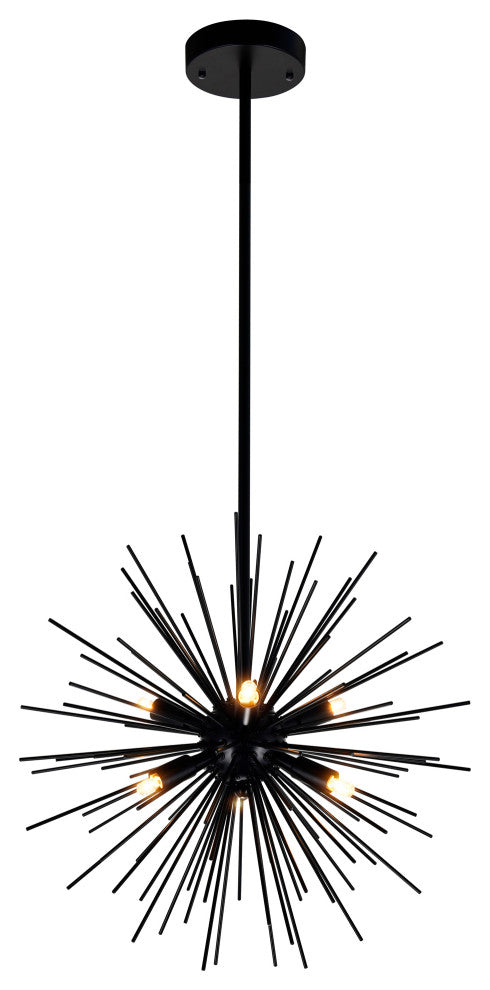 Savannah 6 Light Chandelier With Black Finish