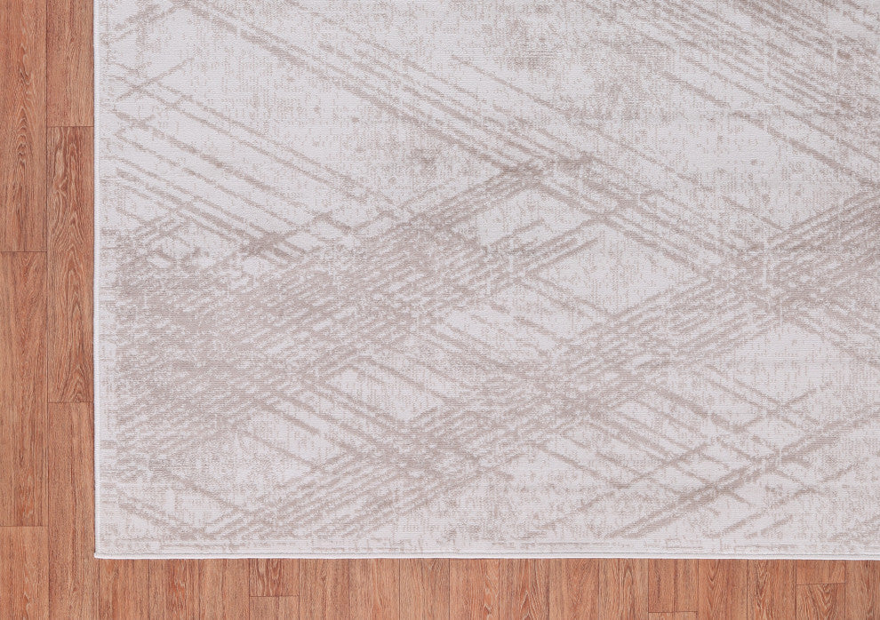 Low-Pile Sidney Beige/Ivory Rug, Beige, 6'5"x9'5"