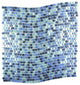Galaxy 12"x12" Wavy Square Glass Mosaic Tile,Blue, Single Sheet