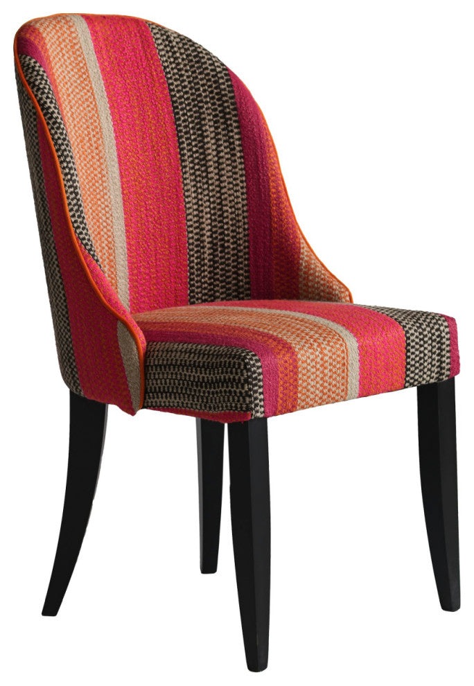 Curved Back Upholstered Dining Chair | Andrew Martin Aldwick, Orange