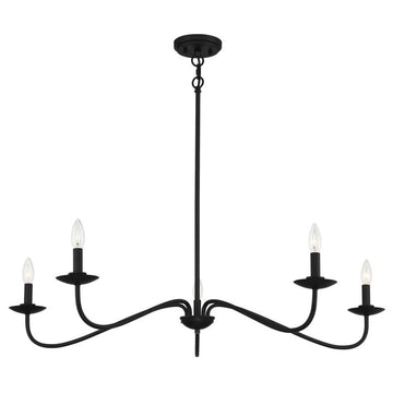 5-Light Chandelier, Matte Black