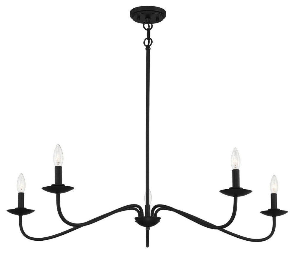 5-Light Chandelier, Matte Black