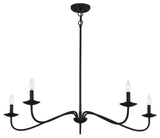 5-Light Chandelier, Matte Black