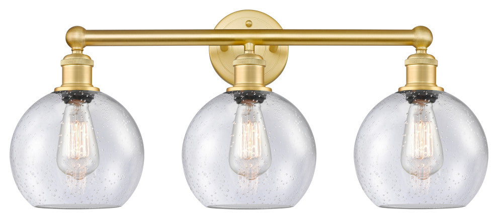 Athens 3-Light 26" Bath Vanity Light, Satin Gold, Seedy