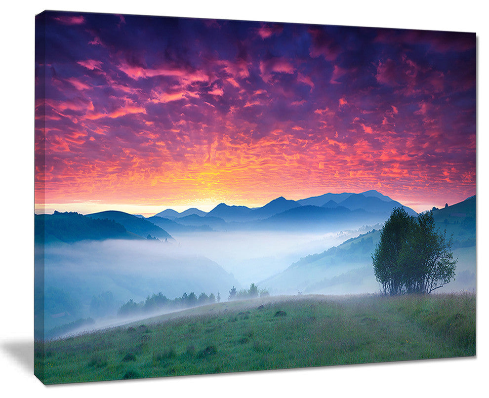 "Blood Red Sky and Green Grass" Landscape Photo Wall Art, 40"x30"