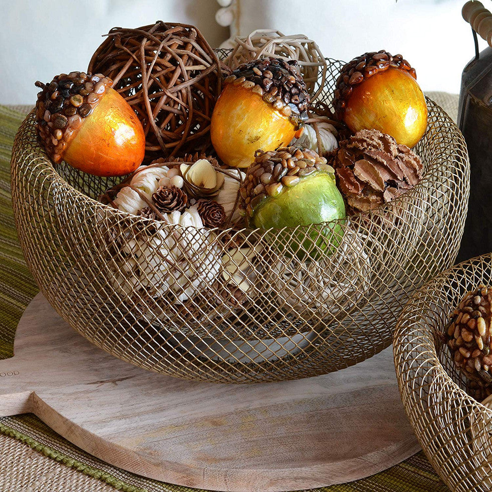 2 Piece Iconic Wire Mesh Fruit Bowls