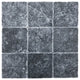 Obsidian Black 3"x6", Tumbled Subway Backsplash Wall Tile, 4"x4", Sample