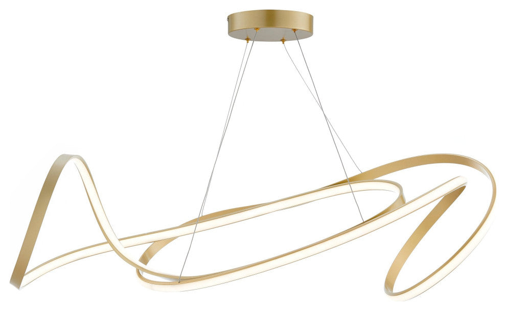 Moscow Dimmable Integrated LED Chandelier, Gold, Smart Dimmer Included