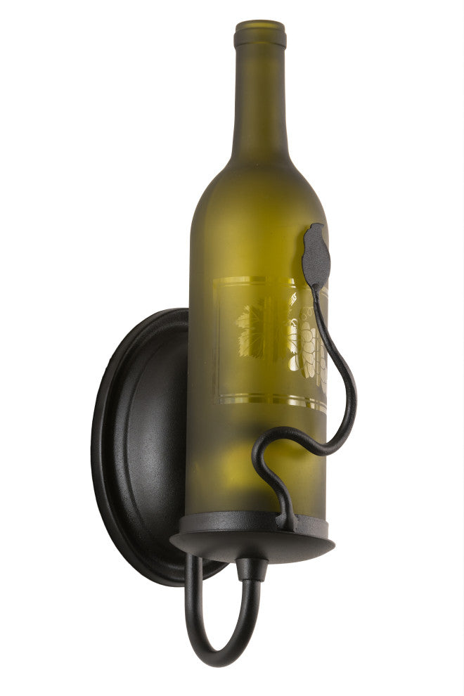 4W Tuscan Vineyard Etched Grapes Wine Bottle Wall Sconce