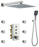 3 Functions 12 Inch Wall Mount Thermostatic Shower System, Brushed Nickel