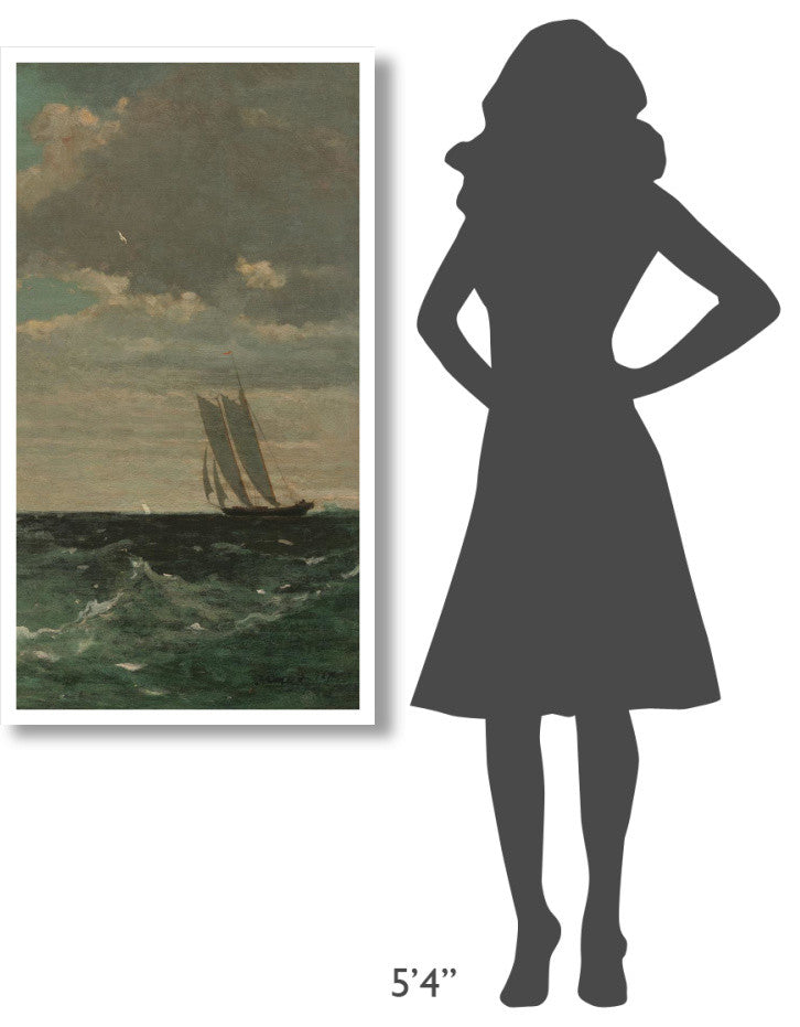 "Breezing Up (right)" Digital Paper Print by Winslow Homer, 26"x46"