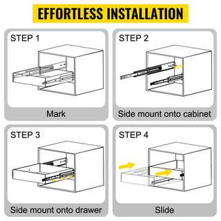 Full Extension Ball Bearing Drawer Slide 500lbs Loading, 36 Inch