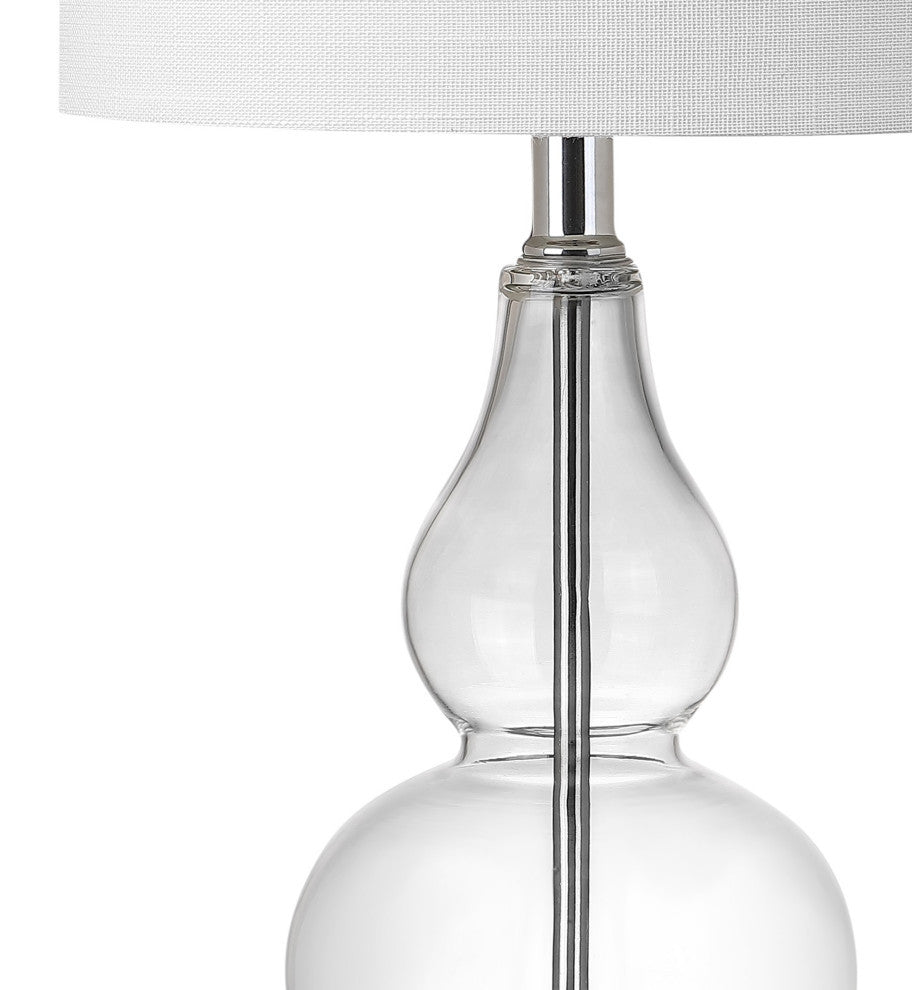 Anya 20.5" Mini Glass Table Lamp, Clear, Single