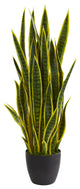 38" Sansevieria Artificial Plant, Yellow