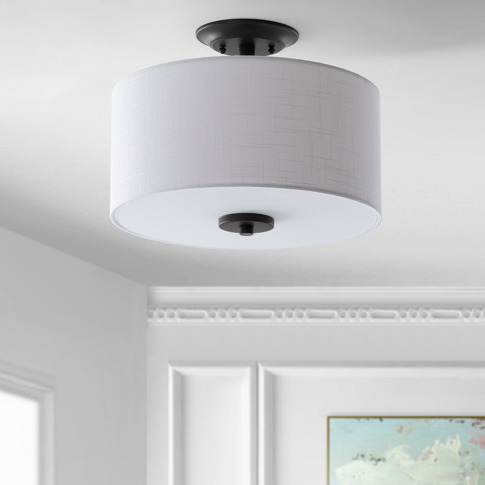 Marc 15" Metal LED Semi-Flush Mount, Oil Rubbed Bronze