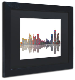 'Boston, Massachusetts Skyline' Matted Framed Canvas Art by Marlene Watson
