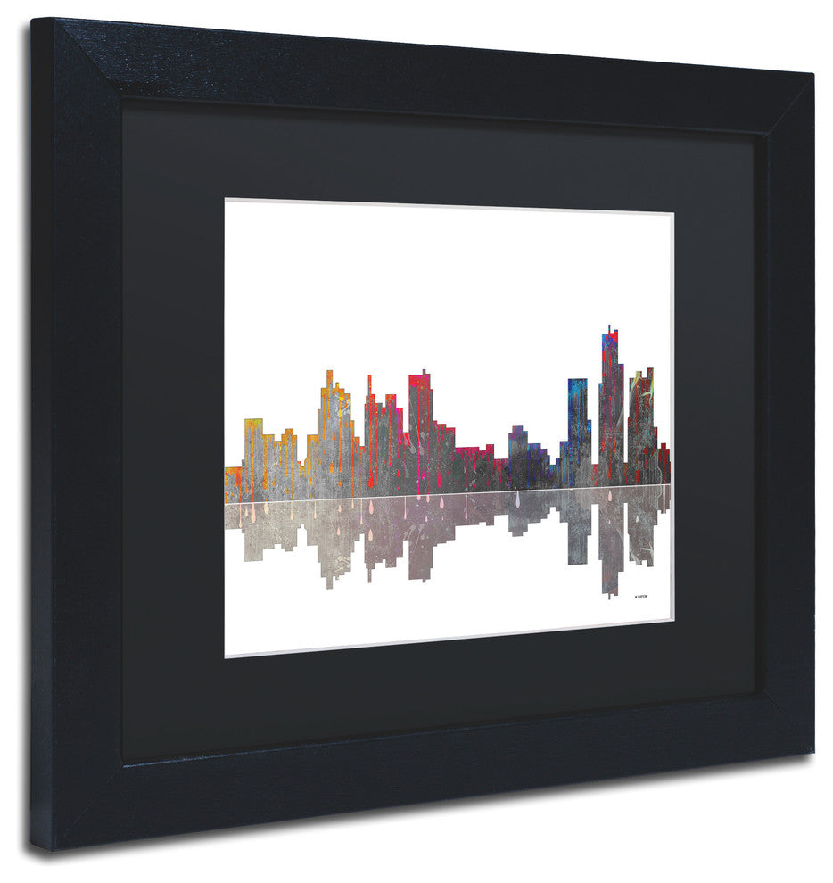 'Boston, Massachusetts Skyline' Matted Framed Canvas Art by Marlene Watson