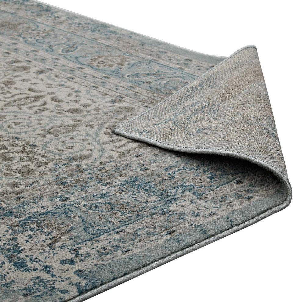 Dilys Distressed Vintage Floral Lattice 8x10 Area Rug