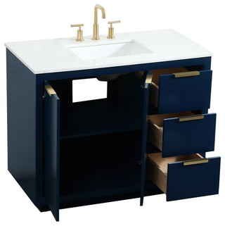 Elegant Decor Blake Bathroom Vanity VF19442BL, Blue