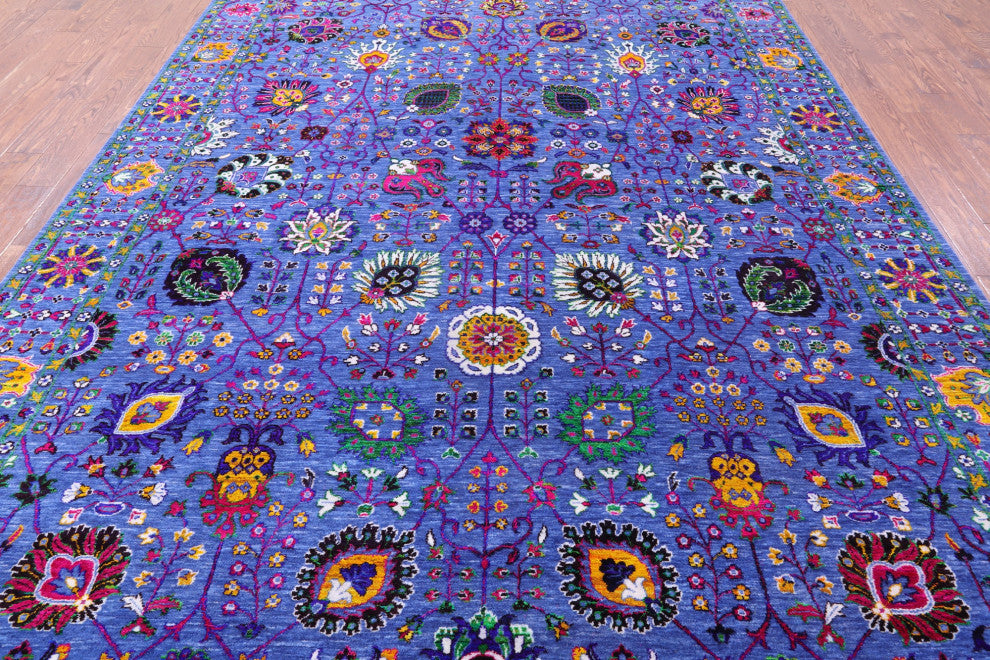 Wool & Silk Persian Hand Knotted Rug 8' 11" X 12' 5" - Q15779