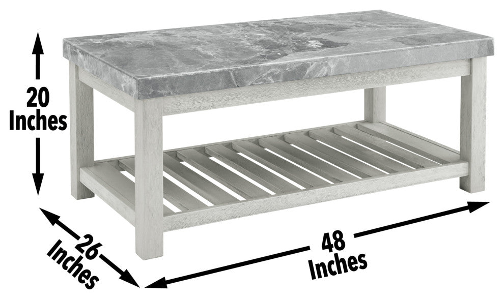 Canova Gray Marble Top Coffee Table