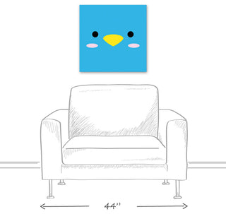 Blue Bird Face 20x20 Canvas Wall Art
