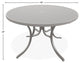 48" Round Hammered  Outdoor Dining Table with Umbrella Hole, Warm Gray