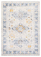 Surya Porto POO-2307 5'3"x7'3" Rug, White/Gray/Blue/Denim/Mustard/Burnt Orange