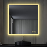 Fogless, Dimmable, Color Temperature Adjustable LED Mirror, 36x36
