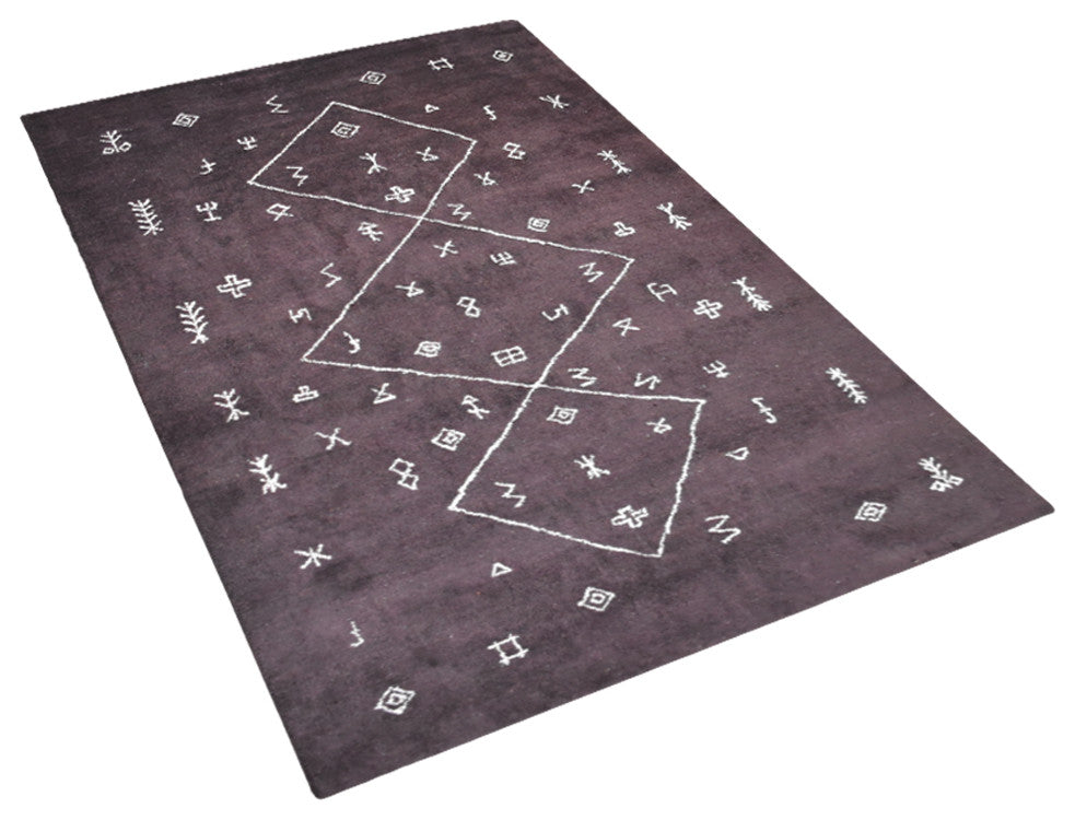 HAND KNOTTED LOOM SILK AREA RUGS-6'x9',Rectangle,Brown Beige,Contemporary