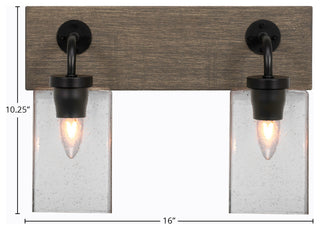 Oxbridge, Bath Bar, Matte Black & Painted Distressed Metal, 4" Clear Bubble