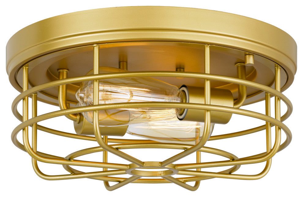 Emerson 2-Light Luxury Gold Finish Flush Mount 13"x13"x5.5"