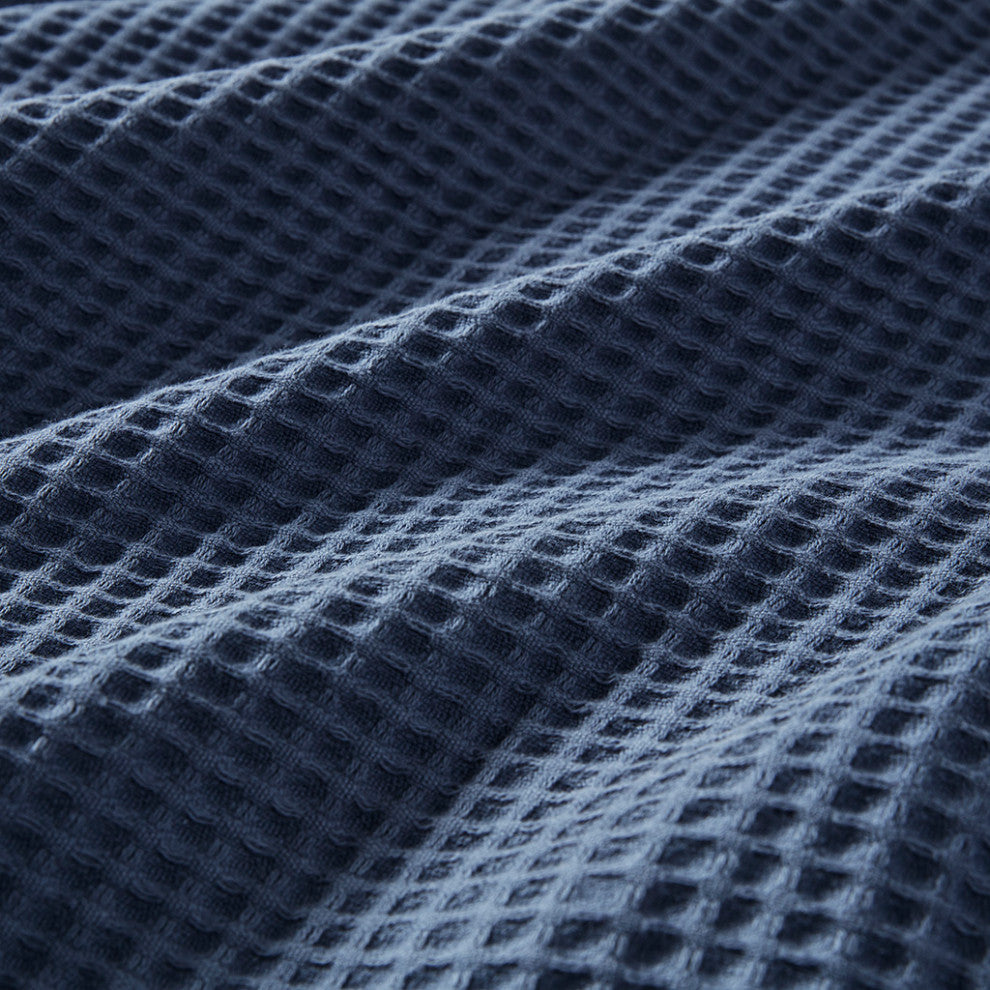 Beautyrest Cotton Waffle Weave Bedding Blanket, Indigo Blue