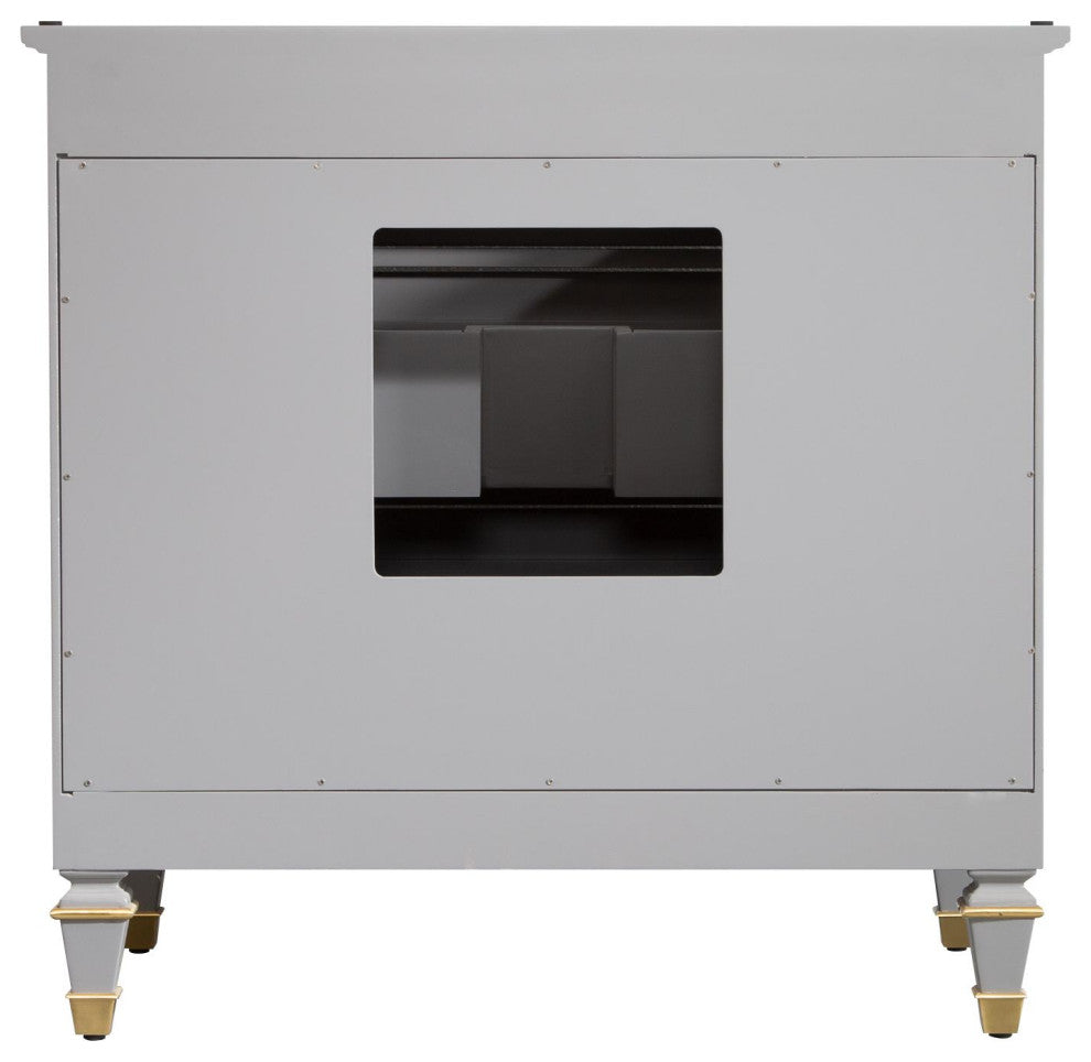 36 In Solid Wood Bathroom Vanity with Quartz Top and cUPC Certified Sink, Titanium Grey