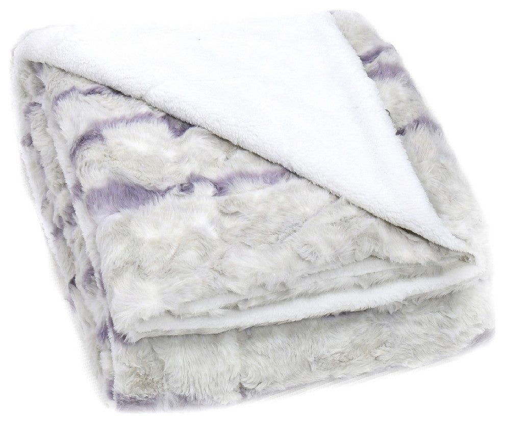 Elite Faux Fur Throw Blanket With Sherpa Backing, Calla, 50" X 60"