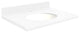 Quartz 43"x22" 1 Sink Vanity Top, Single Faucet Hole, Nano Crystal, White Bowl