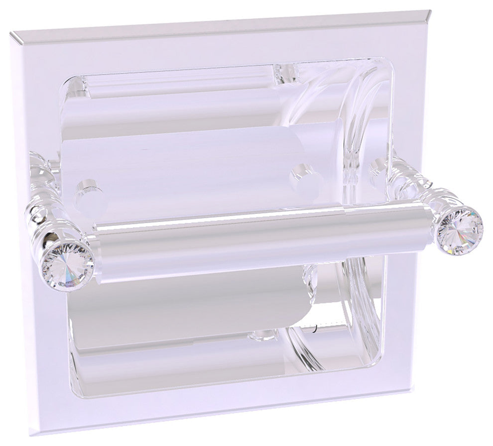 Carolina Crystal Recessed Toilet Paper Holder, Polished Chrome