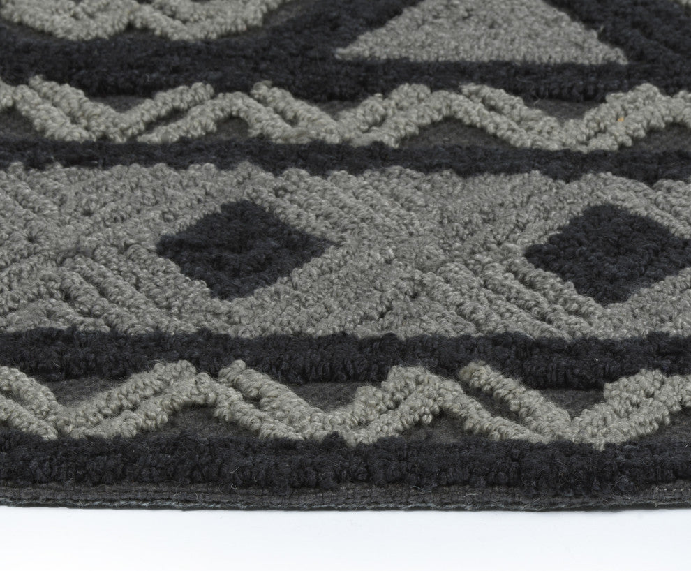 Kaleen Ayrlies Garden Collection AGC01 8''x10'' Charcoal Rug
