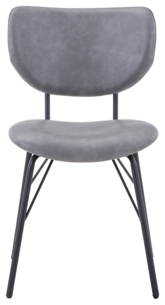 Modern Faux Leather Split-Back Upholstered Dining Chair, Set of 2