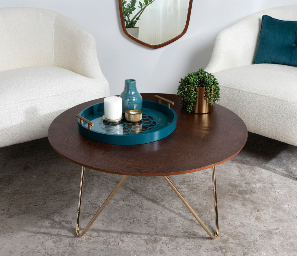 Caspen Round Decorative Tray, Teal 15.5 Diameter