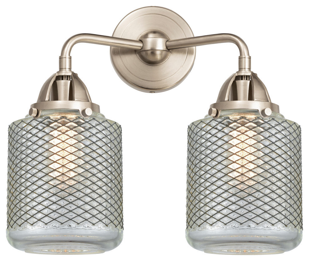 288-2W-SN-G262-LED 2 Light 14" Bath Vanity Light, Brushed Satin Nickel