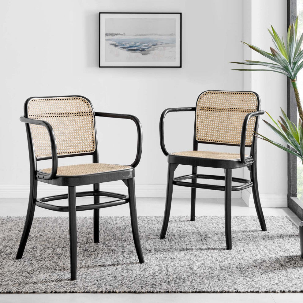 Winona Wood Dining Chair Set of 2, Black